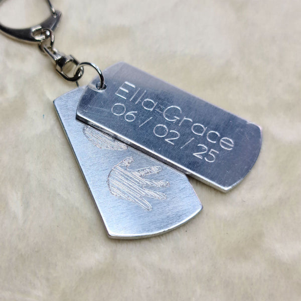SLF Tangent Sans single line engraving font tags example for Glowforge and CNC