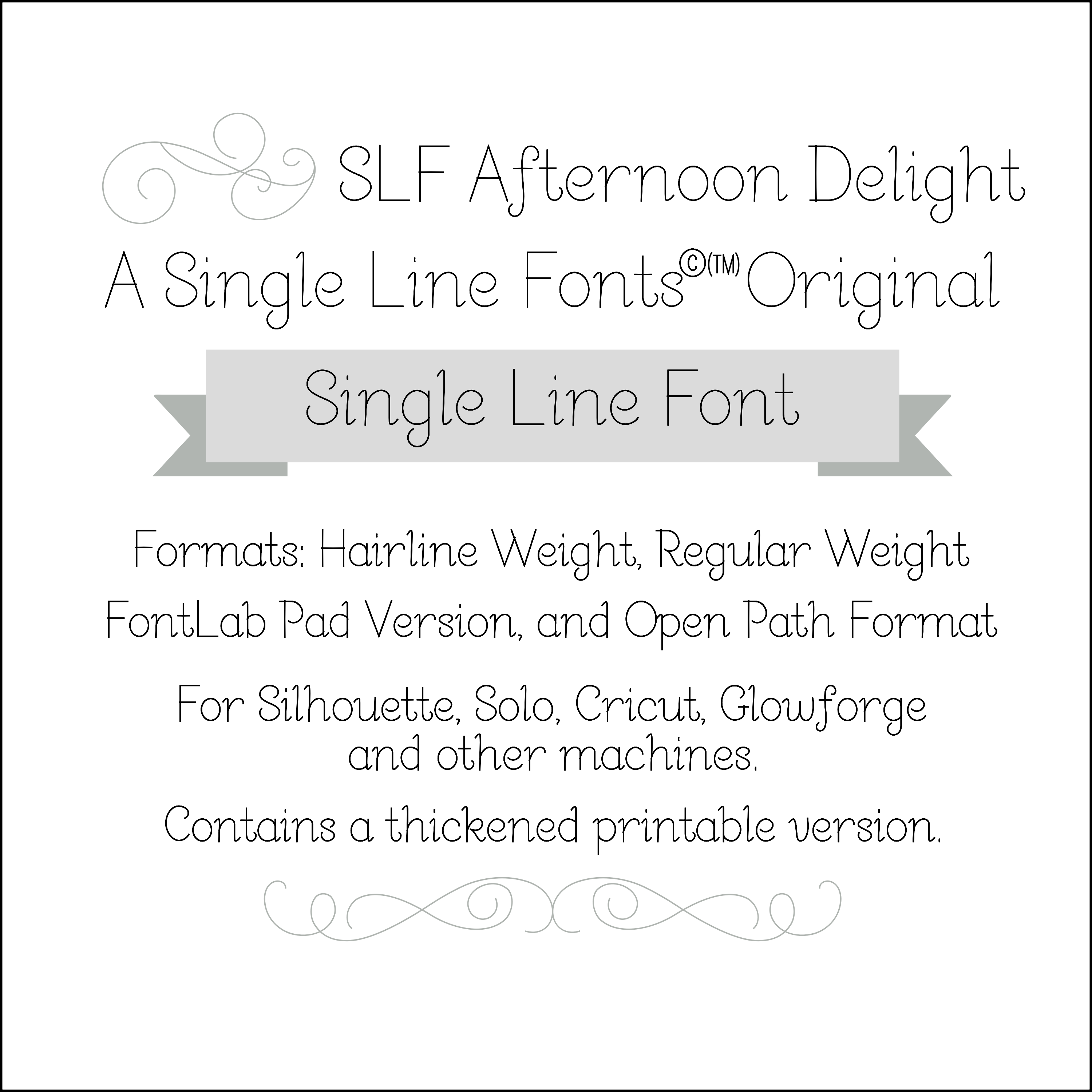 SLF Afternoon Delight – Single Line Script Font for Glowforge, Cricut ...