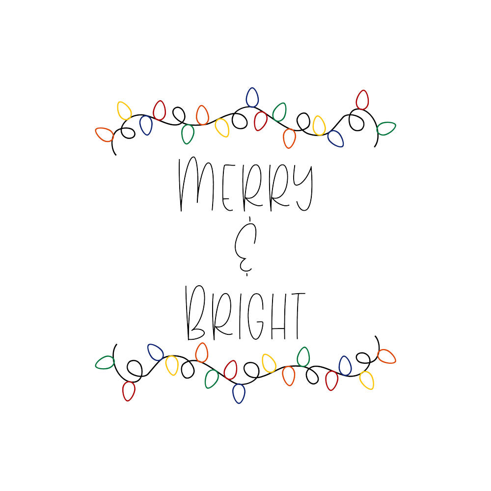 "Merry & Bright" Single Line Design