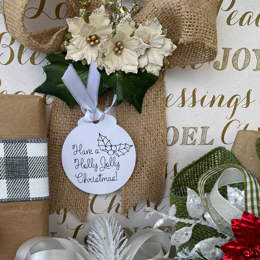 Single line fonts are versatile.  They can be used to make holiday tags for Christmas gifts like this one.