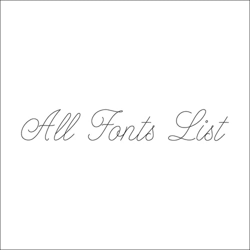 All Fonts List – Single Line Fonts