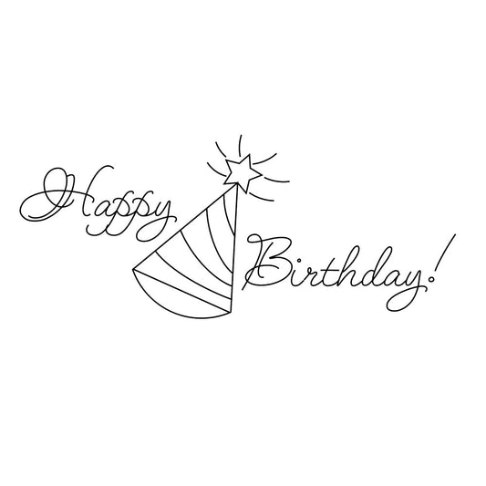 "Happy Birthday" Single Line Design