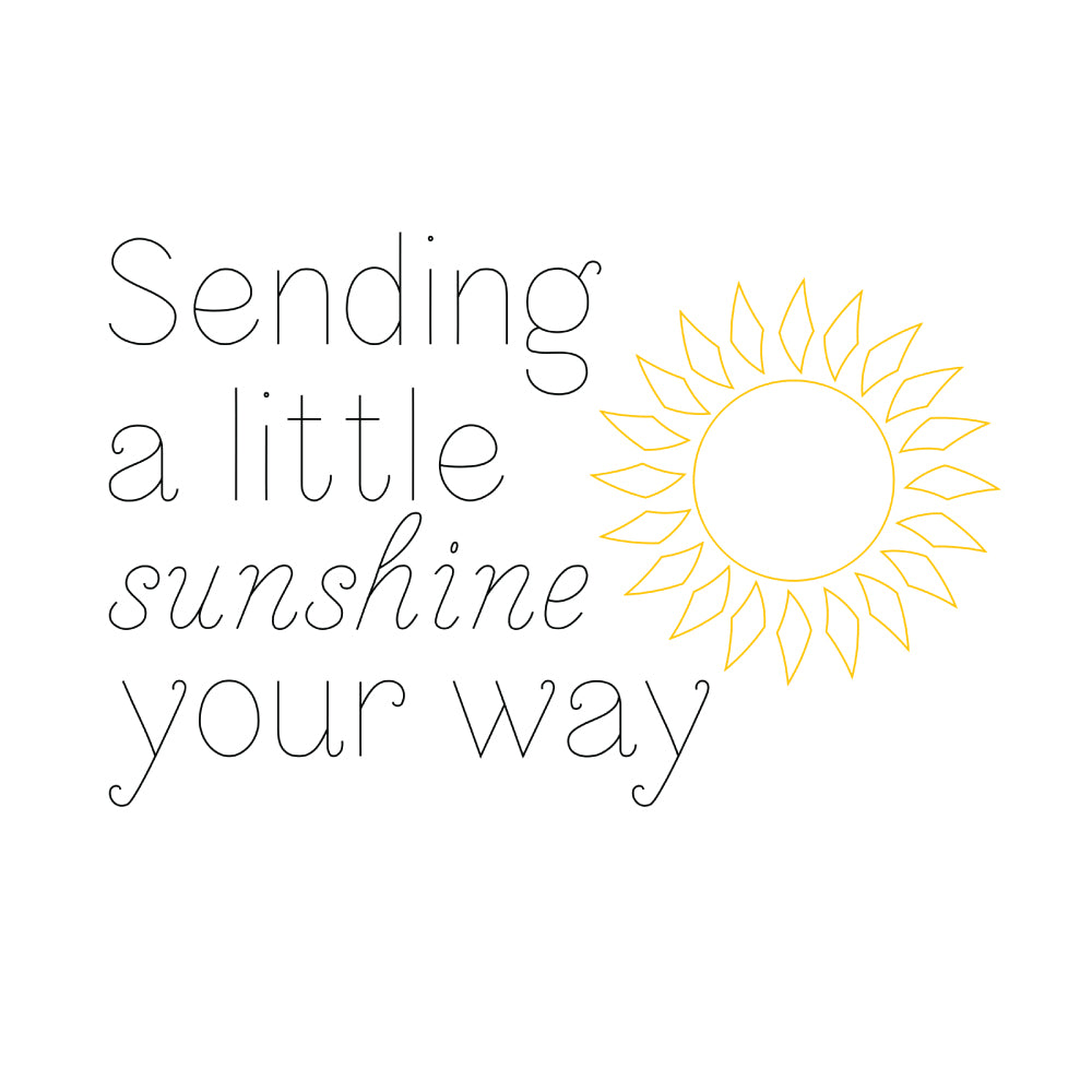 "Sending Sunshine" Single Line Design