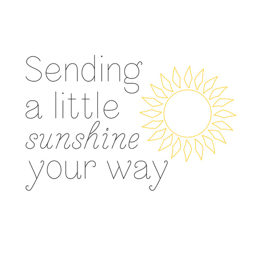 "Sending Sunshine" Single Line Design