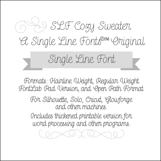 SLF Cozy Sweater single line script font preview with rounded connected lettering
