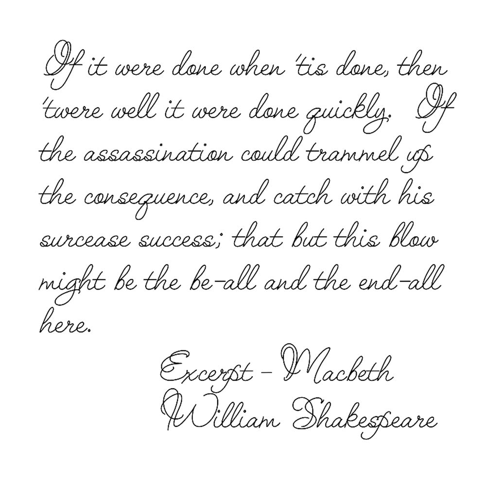 Framed quote example using SLF Quill Pen flowing single line script