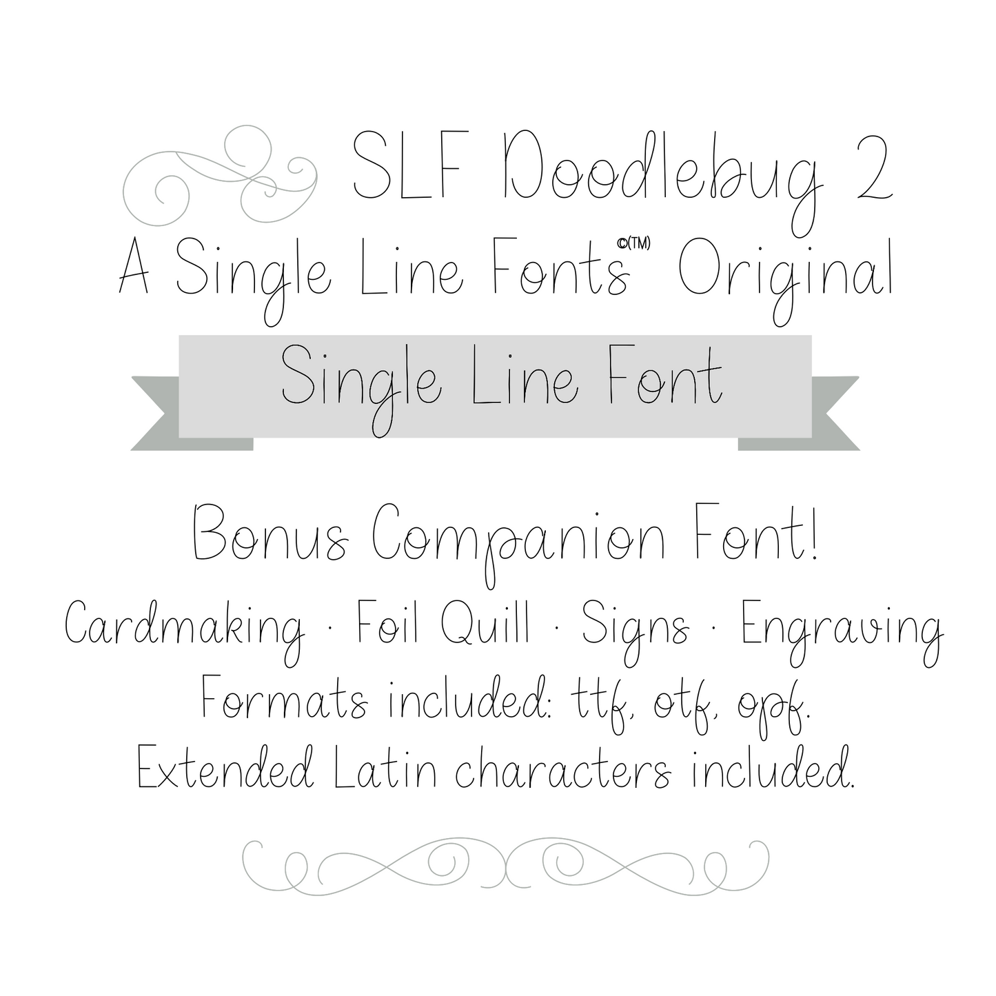SLF Doodlebug 2 is a simplified version of SLF Doodlebug single line fonts for scoring engraving glowforge silhouette pen tool sketch pen 