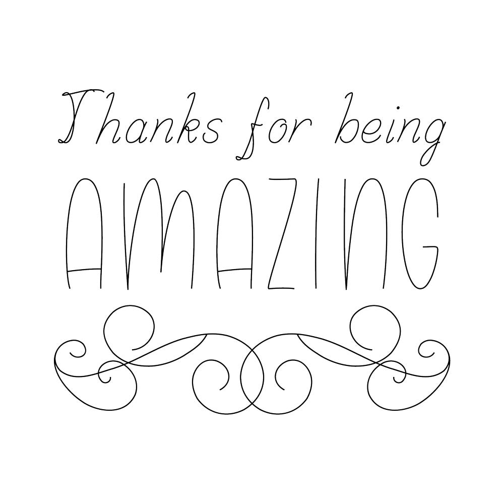 "Thanks for Being Amazing" Single Line Design
