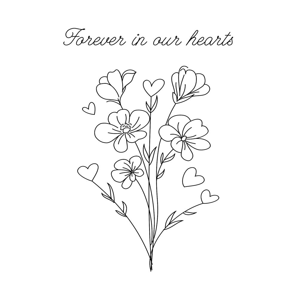 "Forever In Our Hearts" Single Line Design