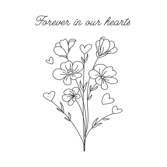 "Forever In Our Hearts" Single Line Design