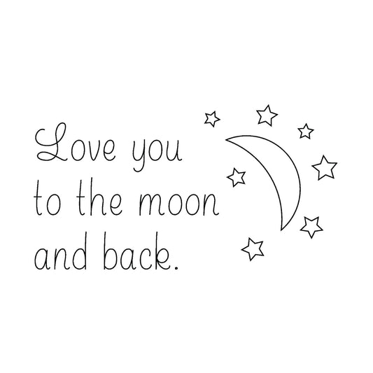 "Love You To The Moon And Back" Single Line Design