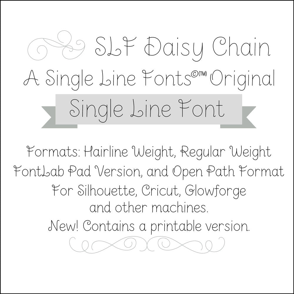 SLF Daisy Chain – Single Line Print Font for Engraving & Crafting