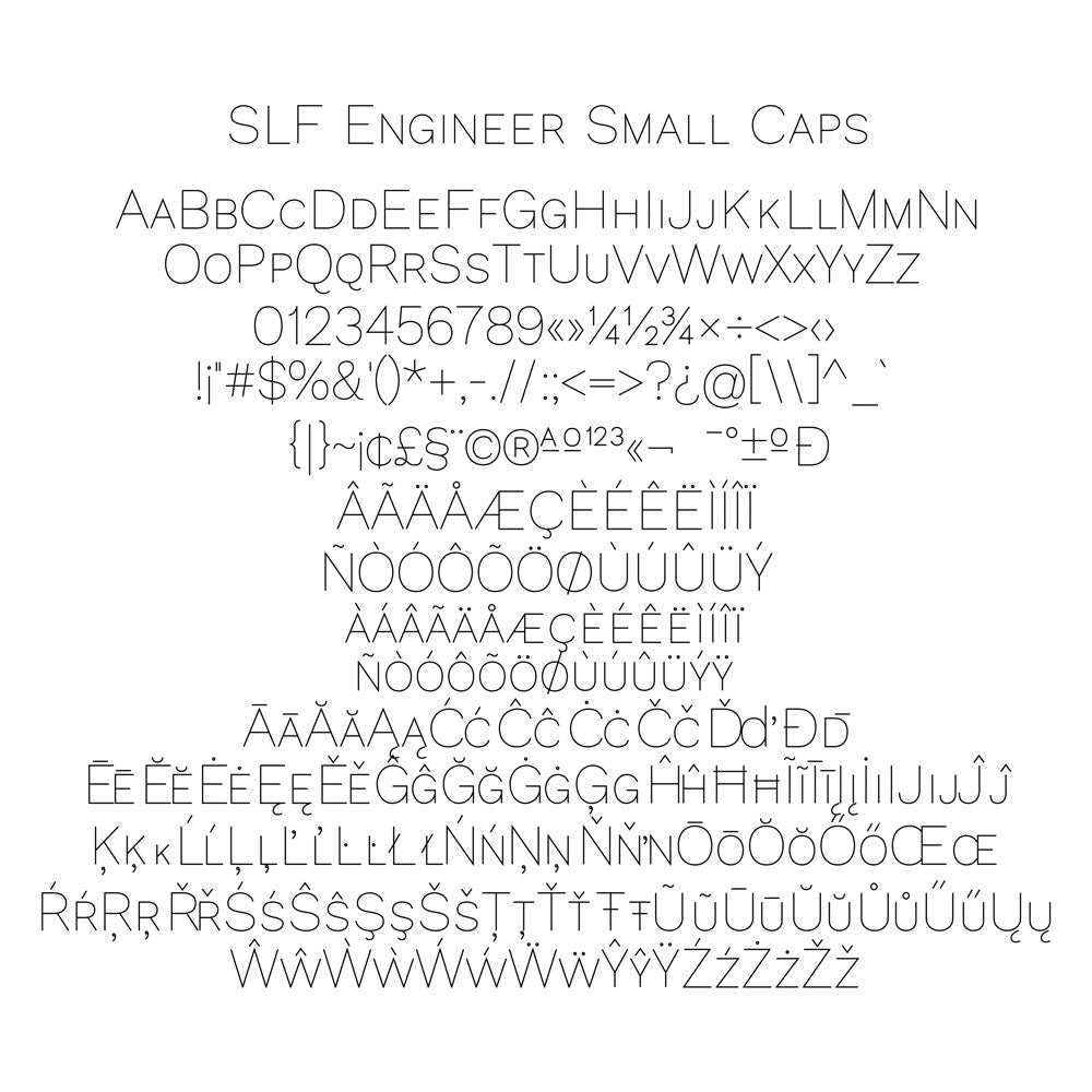 SLF Engineer Small Caps – Single Line Technical Font for Glowforge, Cr ...