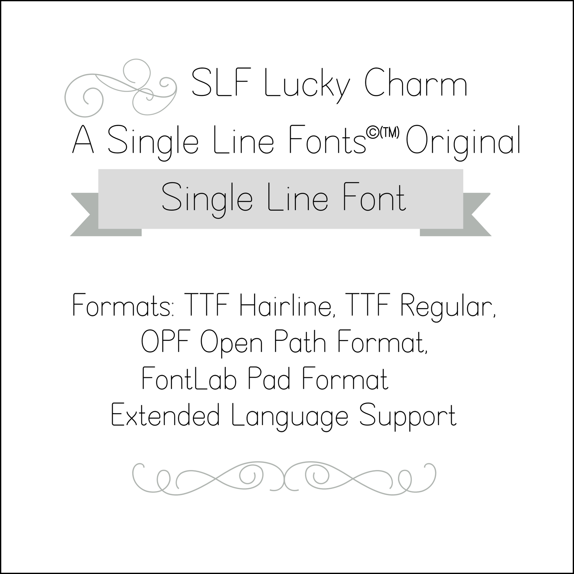 SLF Lucky Charm single line print font preview with cheerful letterforms