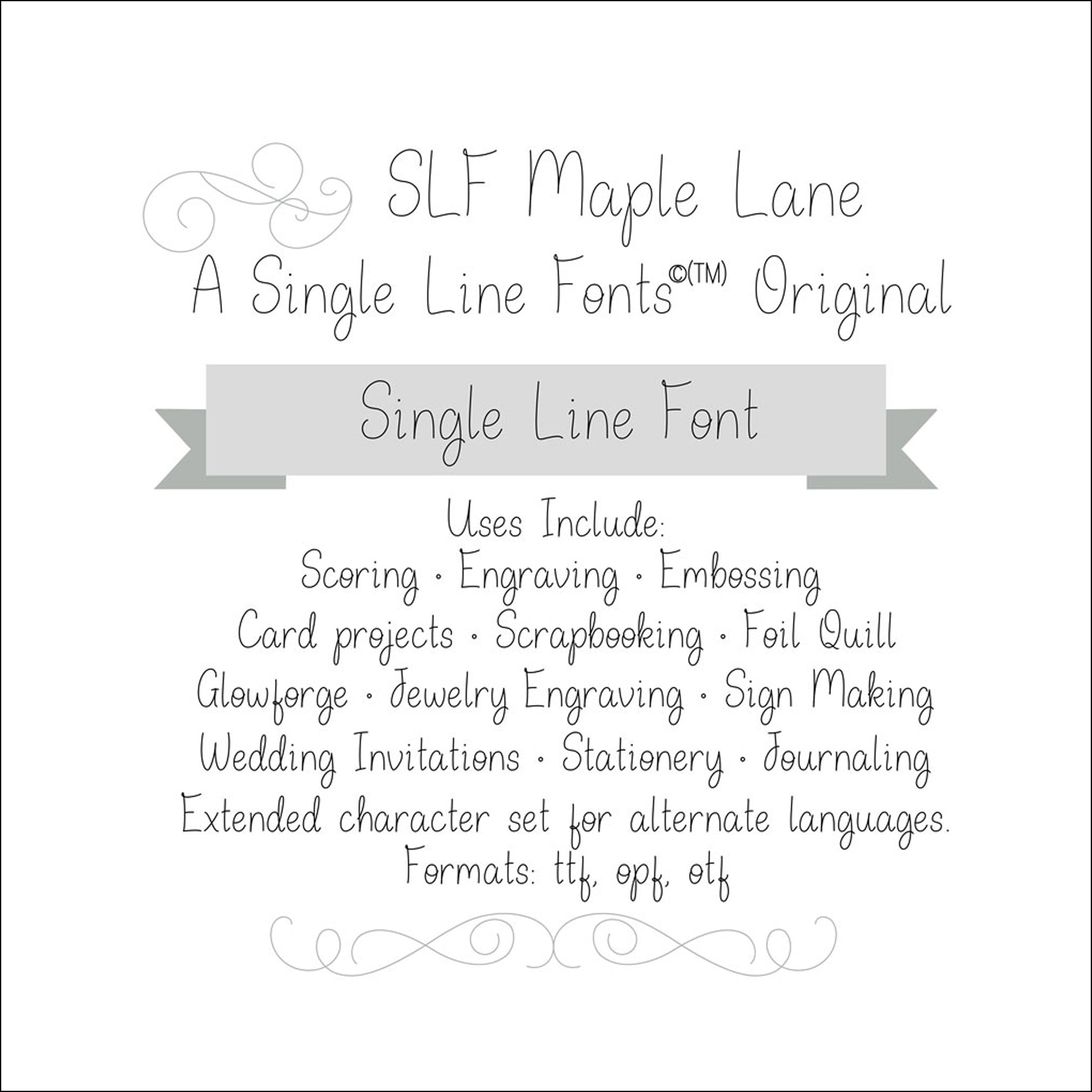 SLF Maple Lane single line print font preview with warm inviting letterforms