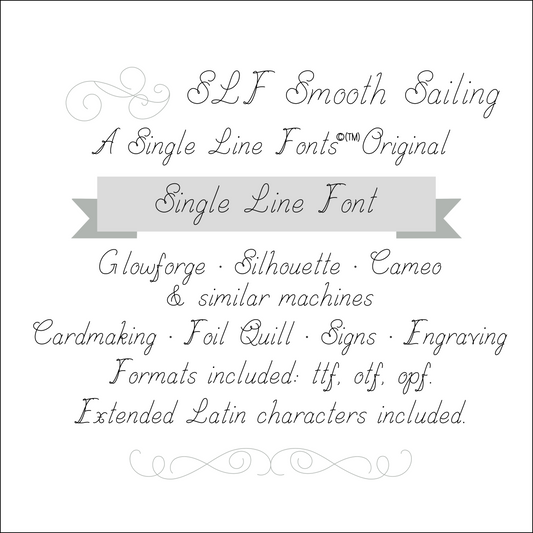 SLF Smooth Sailing single line print font preview with rounded elegant letters