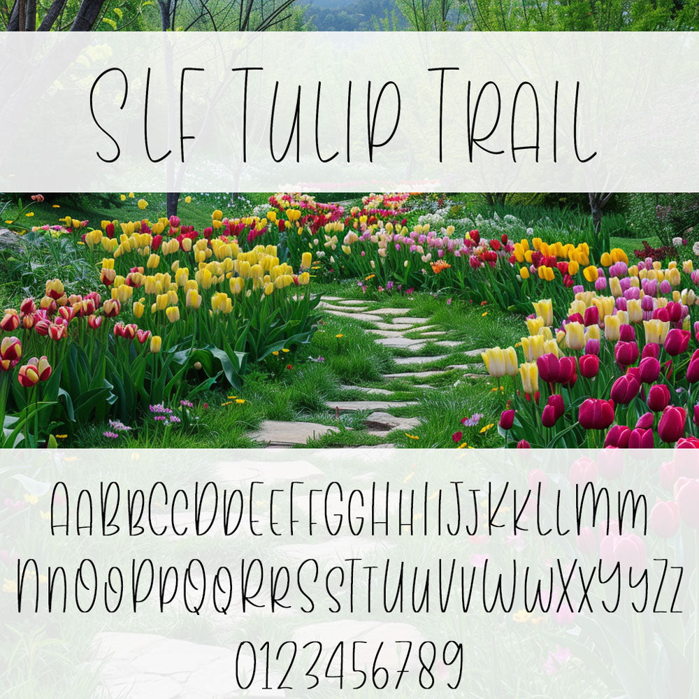 SLF Tulip Trail engraving font example for Glowforge and Cricut