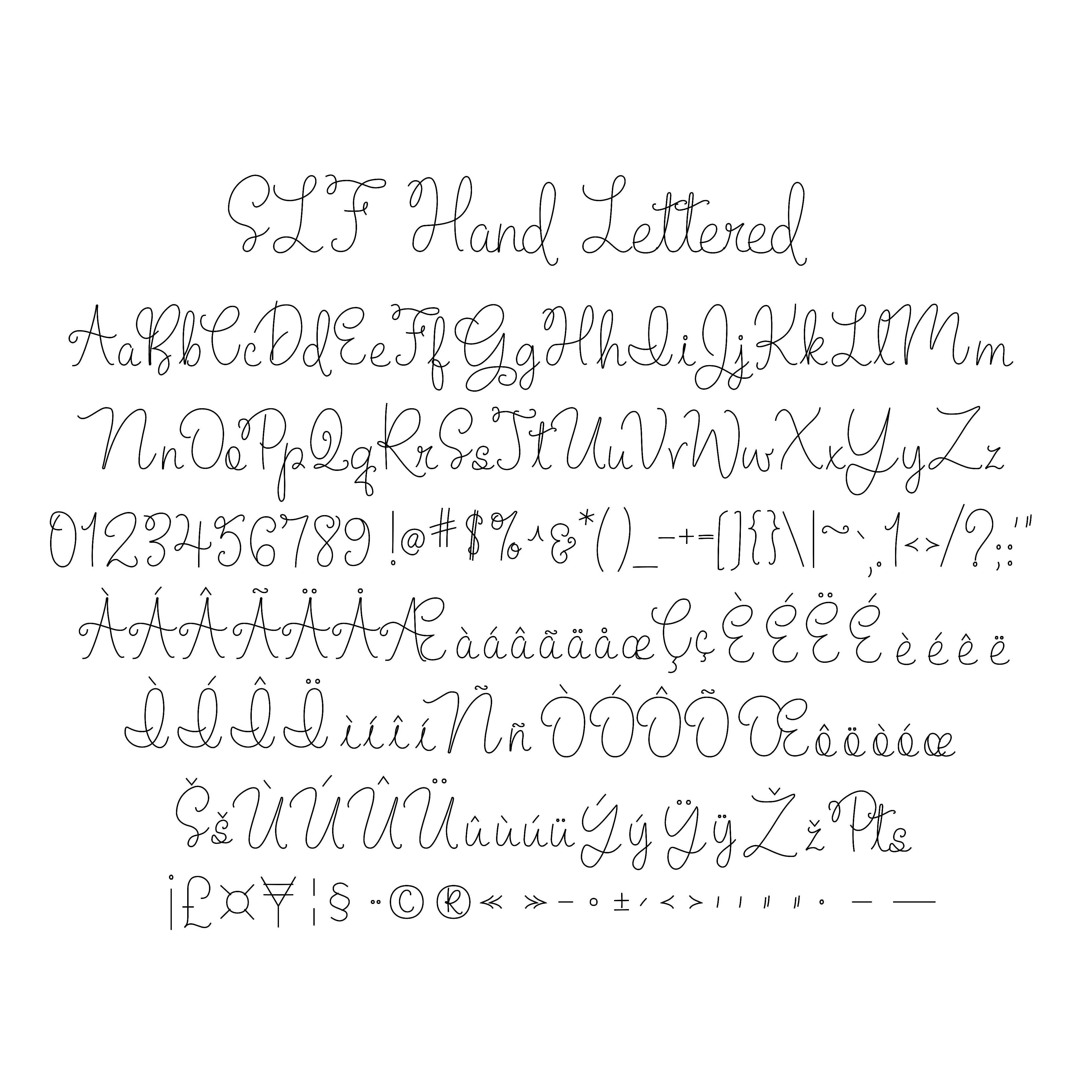 Single Line Script Text SLF Hand Lettered – Realistic Single Line Script for Foil Quill & Engr ...