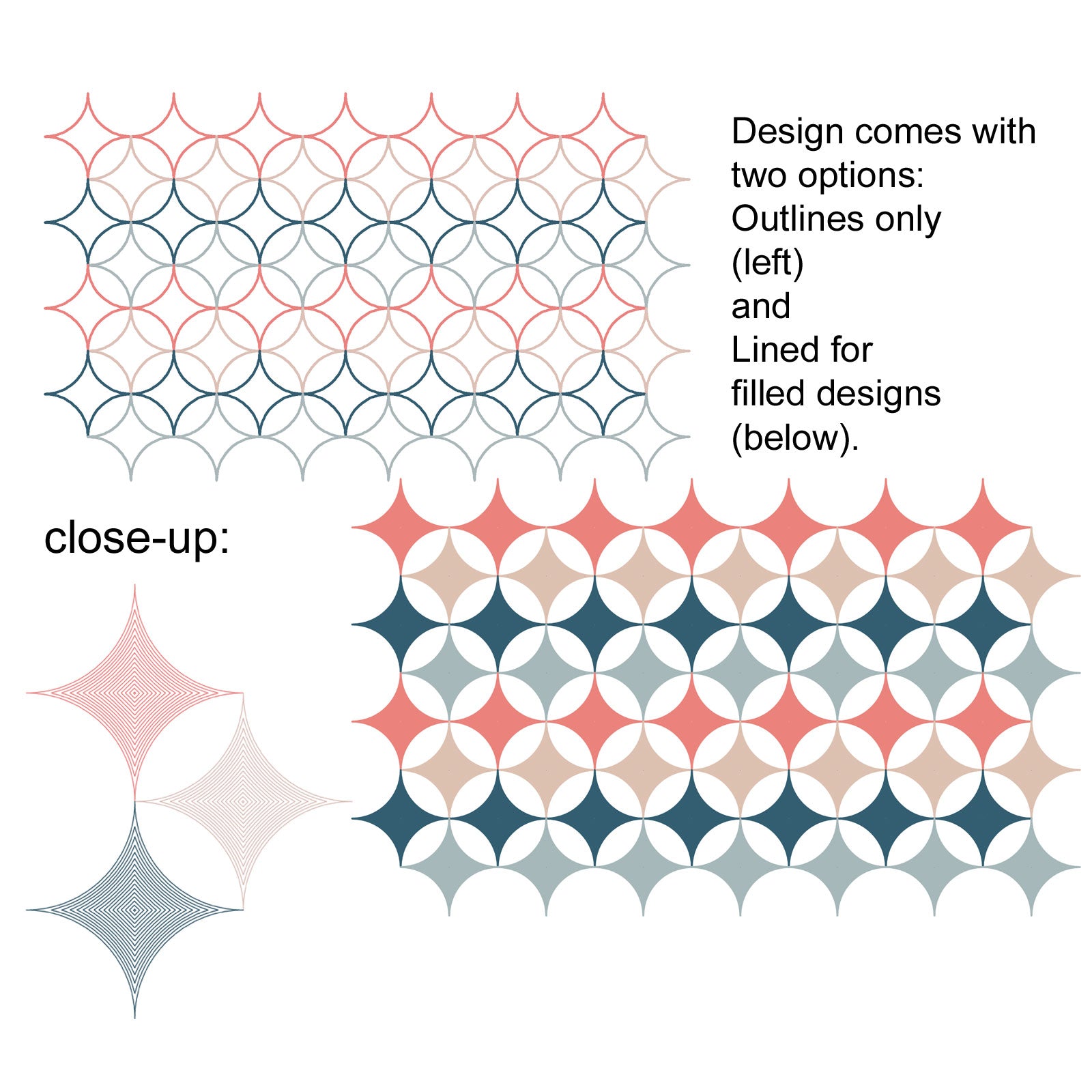 Cathedral Window Pattern – Single Line Fonts
