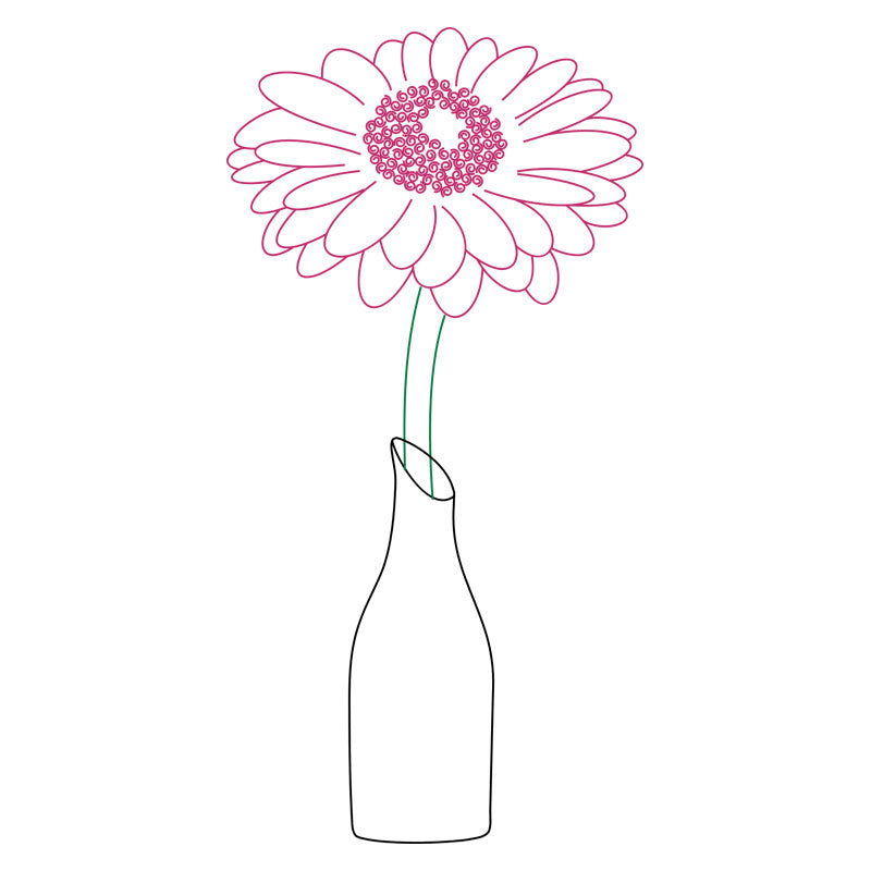 single line svg gerbera daisy svg design for use with silhouette machines pen tools foil quill
