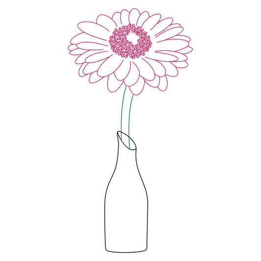 single line svg gerbera daisy svg design for use with silhouette machines pen tools foil quill