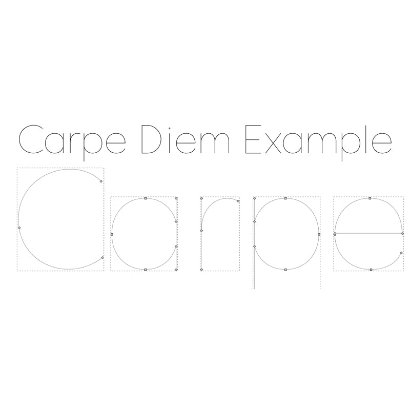 example of slf carpe diem font for inkscape hershey text extension showing smooth curves and minimal segments