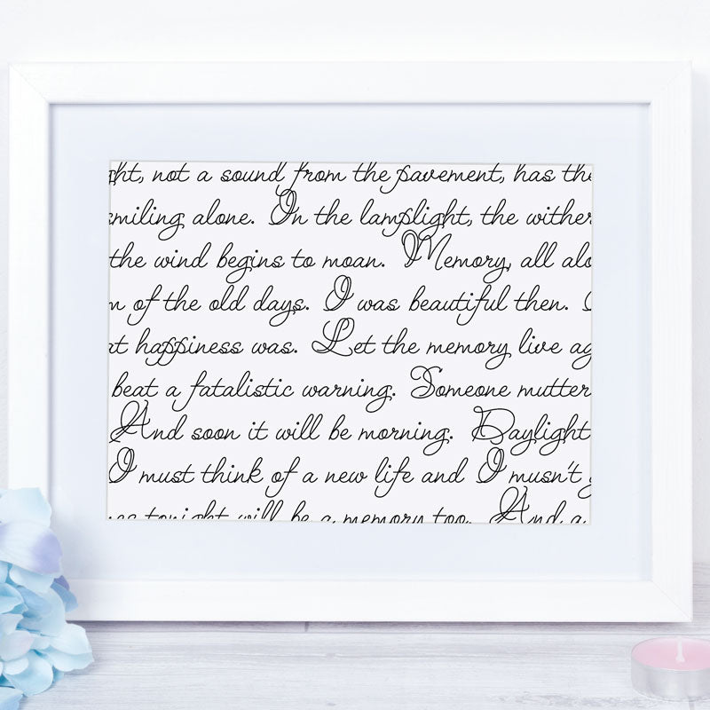 Framed quote example using SLF Quill Pen flowing single line script