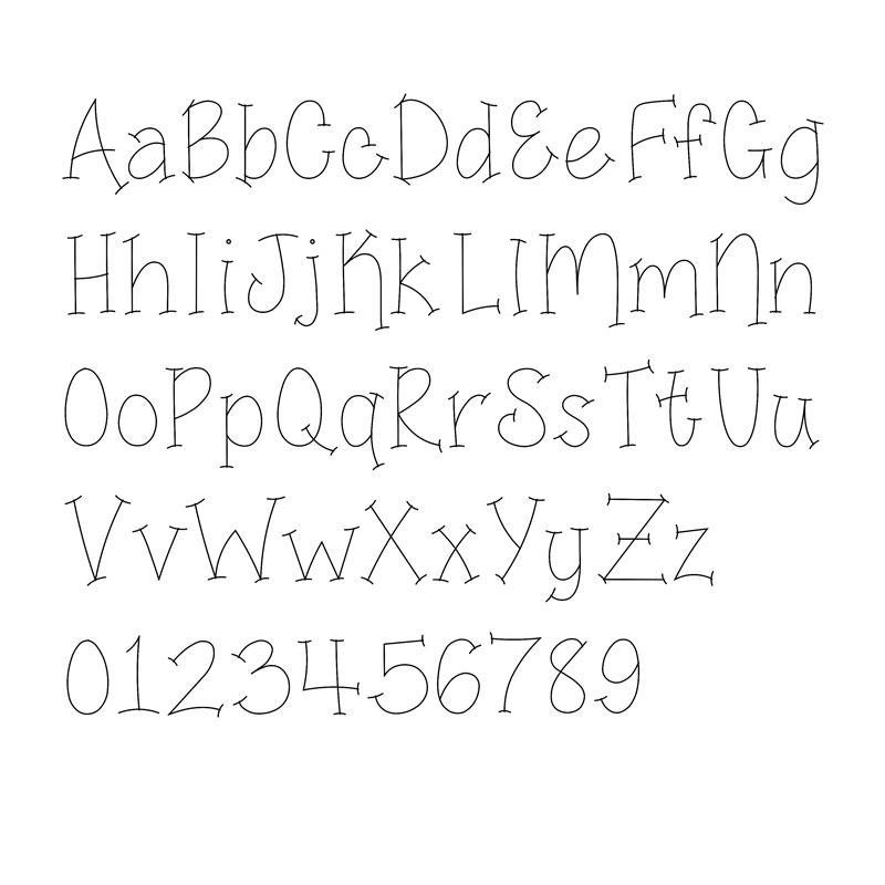 Jelly Bean sketch pen font character preview