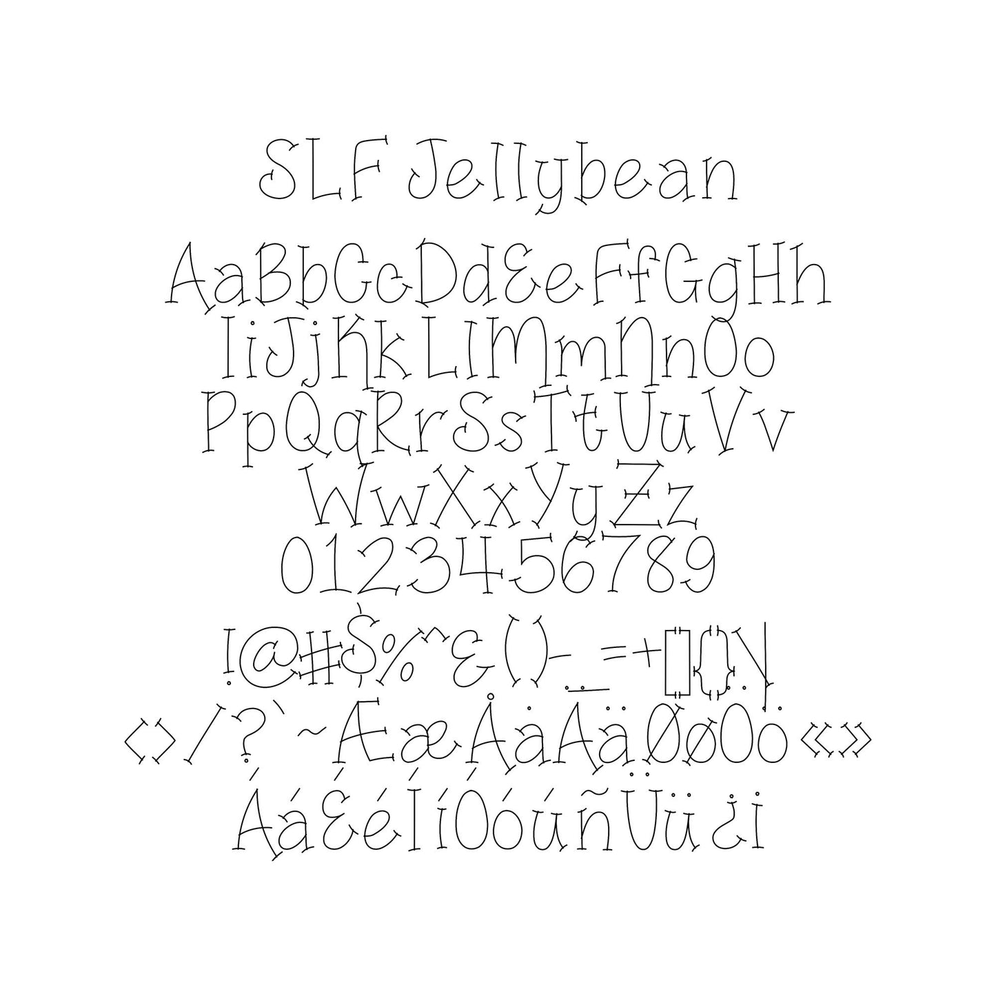 Single Line Font©™ Jelly Bean©™ single line font for use with WRMK foil quill, sketch pens, Silhouette, Cricut, Pazzles, engravers, and more
