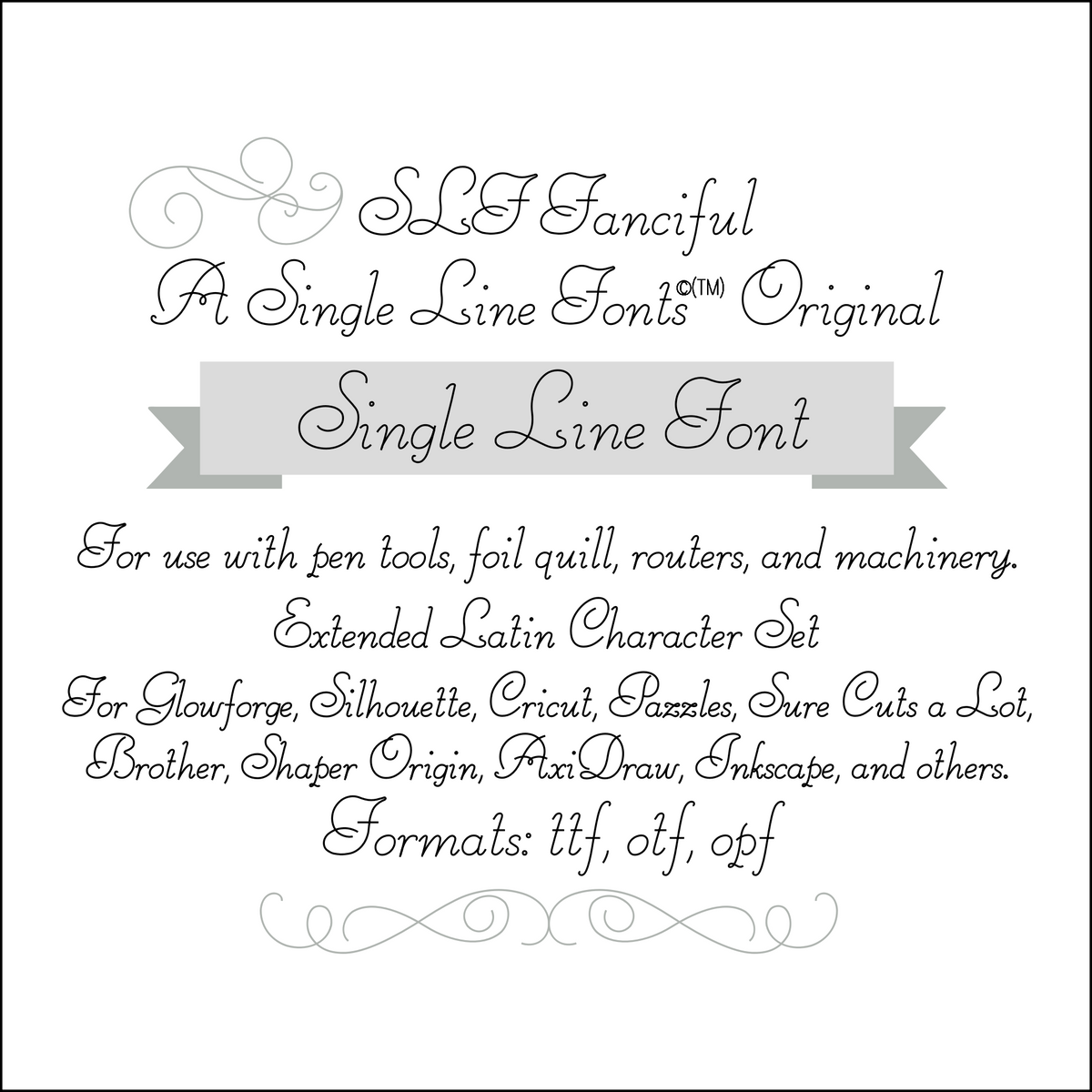 Single Line Script Text SLF Fanciful – Whimsical Single Line Script for Foil Quill & Engraving ...