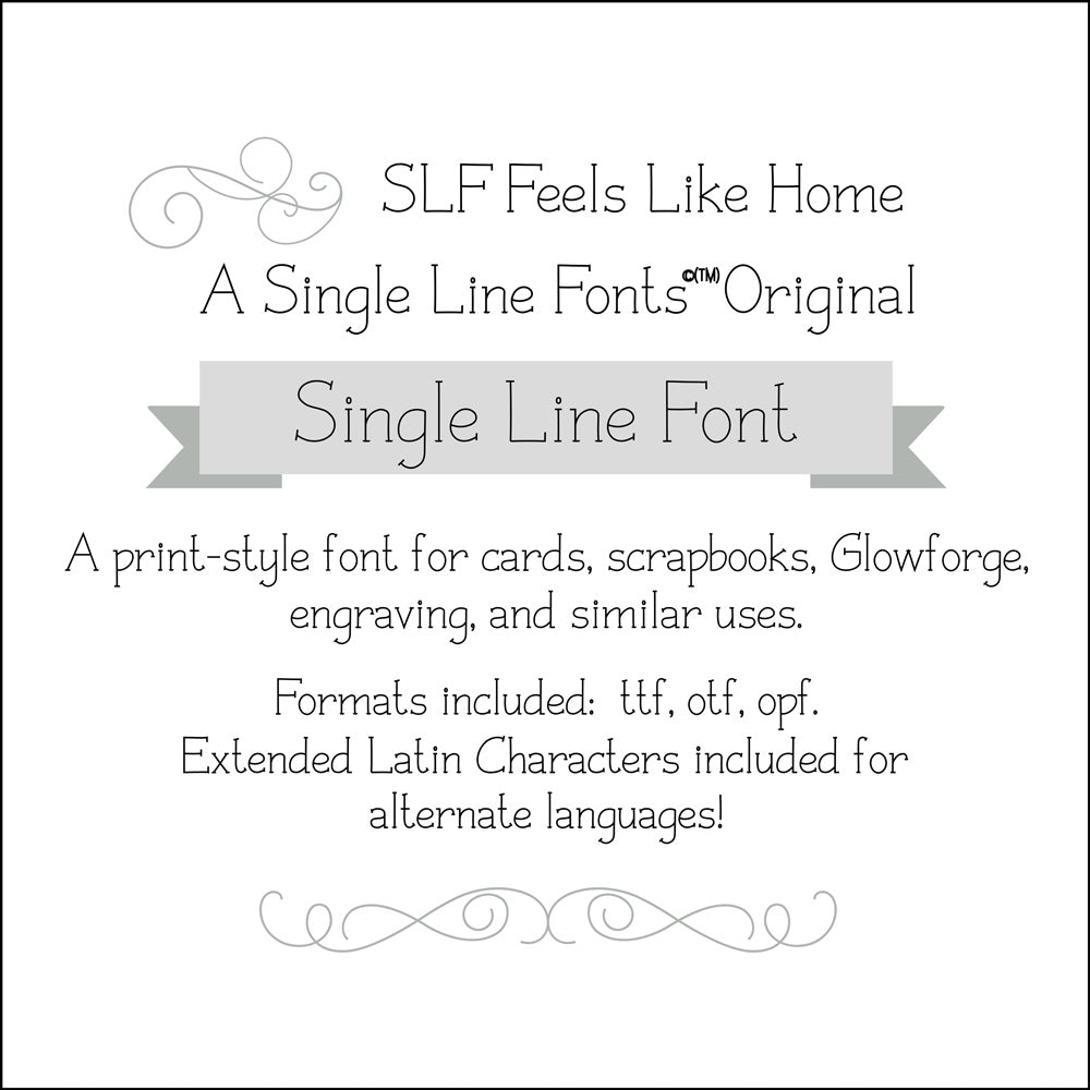 SLF Feels Like Home single line print font preview with warm, friendly curves