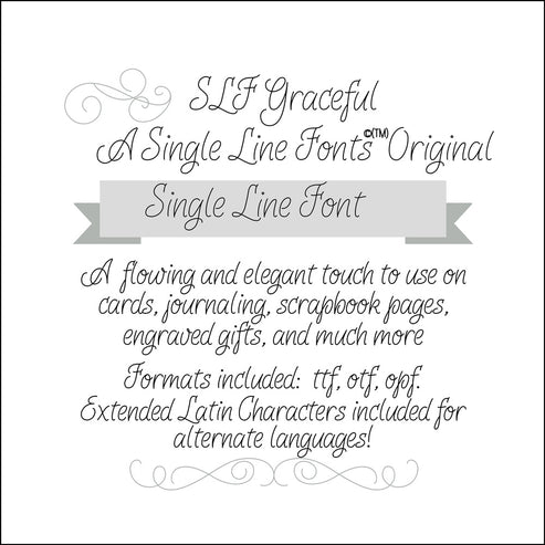 Single Line Script Text SLF Graceful – Elegant Single Line Script for Foil Quill & Engraving ...