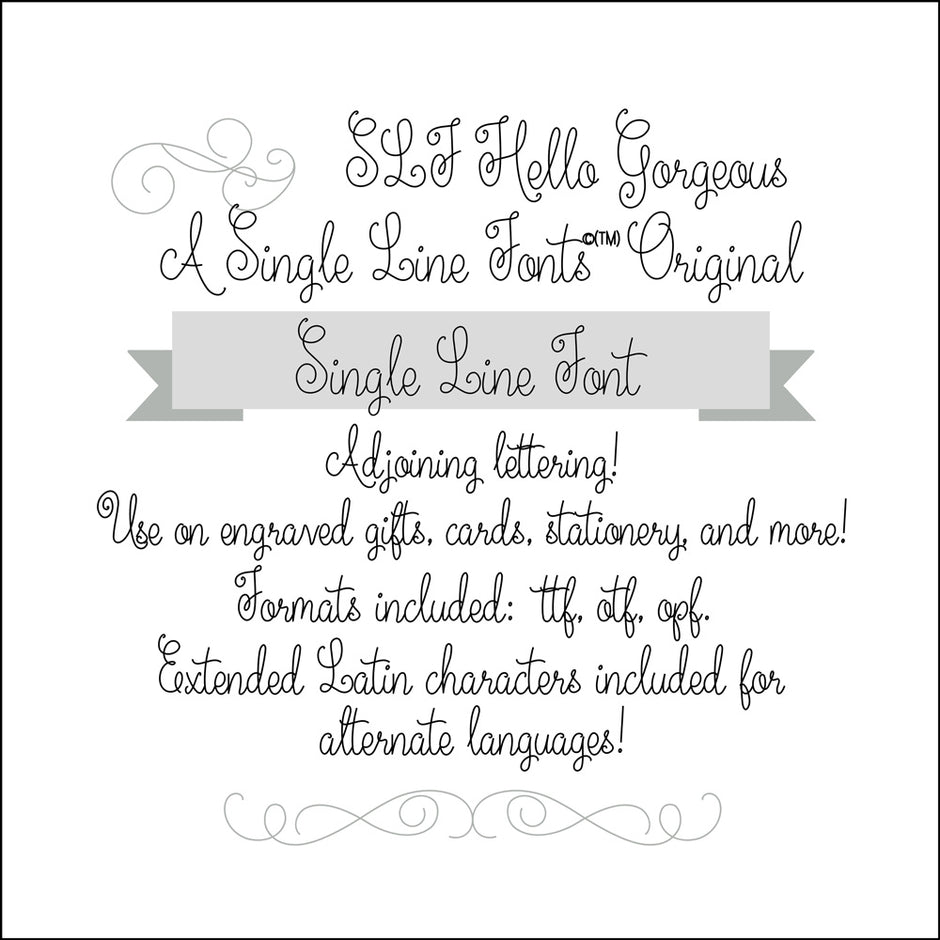 Single Line Script Text Handwritten Single Line Fonts for Engraving, Cards & Crafts