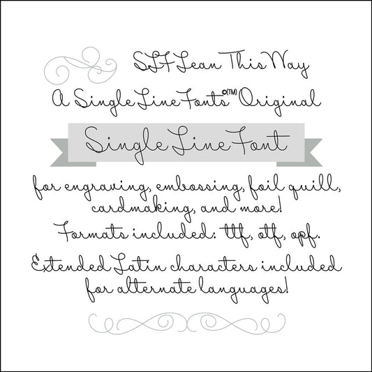 Single Line Script Text Handwritten Single Line Fonts for Engraving, Cards & Crafts