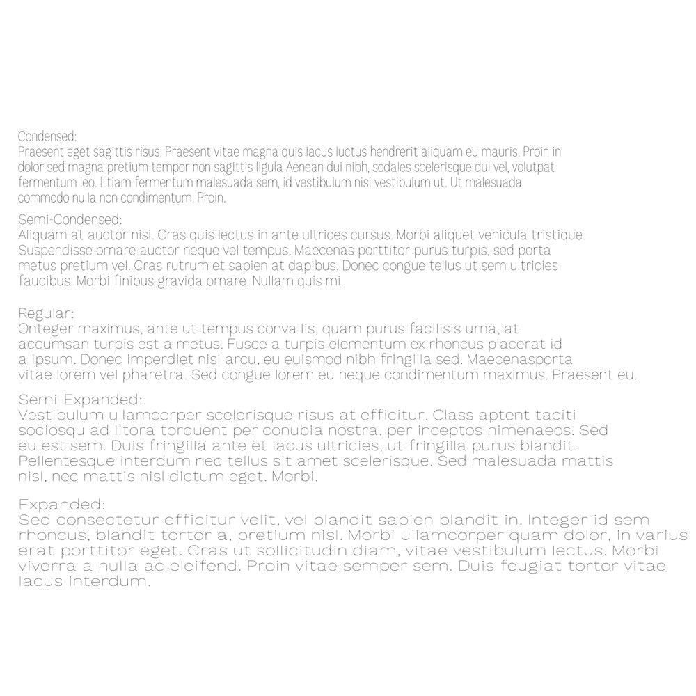 SLF Engineer technical lettering used for engraving tags and labels showing all five widths
